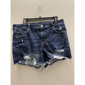 American Eagle Next Level Stretch Jean Shorts Size 14 Distressed